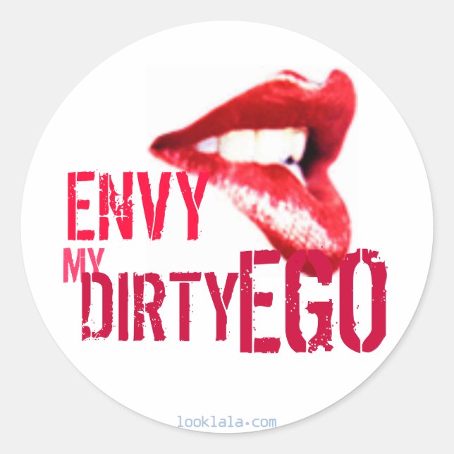 Envy my Ego Classic Round Sticker (Front)
