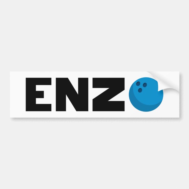 Enzo bowling bumper sticker (Front)