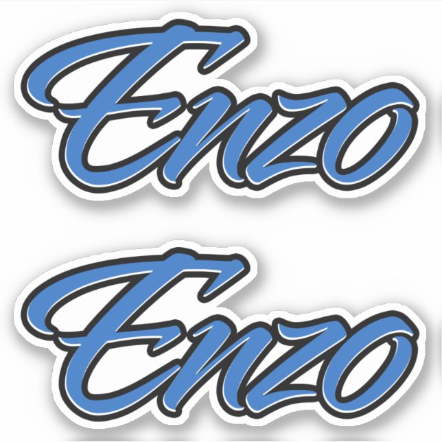 Enzo name blue sticker Sticker Sticker Sticker (Front)