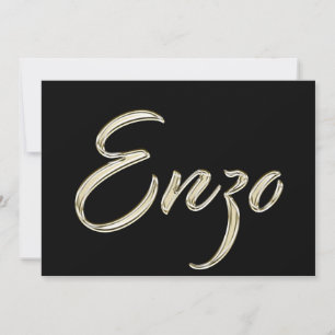 Enzo Name white gold Handwriting Card
