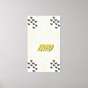 Enzo, personal name of handdrawn handwriting canvas print