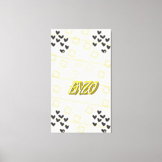 Enzo, personal name of handdrawn handwriting canvas print