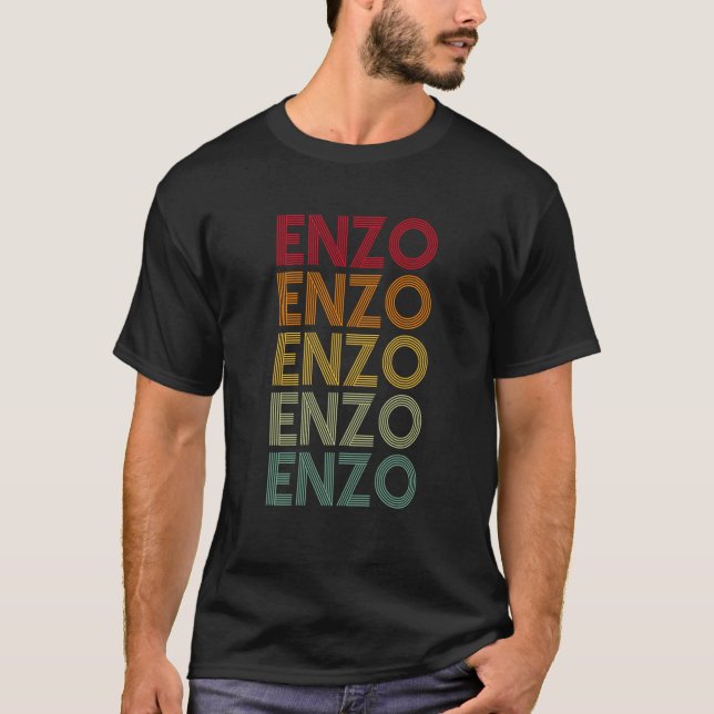 Enzo Retro Name Humour Nickname T-Shirt (Front)