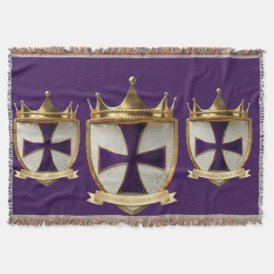 EOC Priest Crest design purple  Throw Blanket