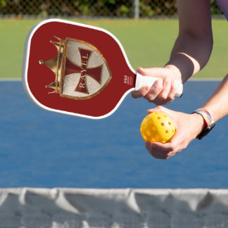 EOC RED RayEl Crest design Pickleball Paddle