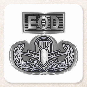 EOD Explosive Ordnance Disposal Square Paper Coaster