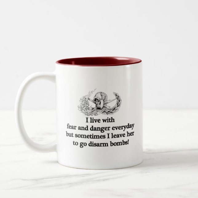 EOD fear and dander scrab Two-Tone Coffee Mug (Left)