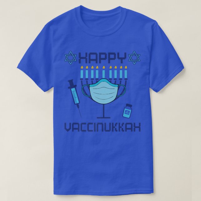 EOd Happy Vaccinukkah Vaccinated Hanukkah 2021 Jew T-Shirt (Design Front)