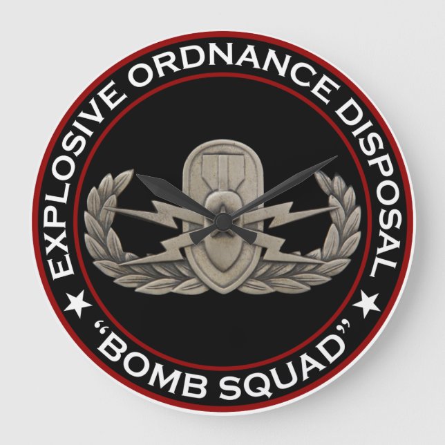 EOD Senior "Bomb Squad" Large Clock (Front)