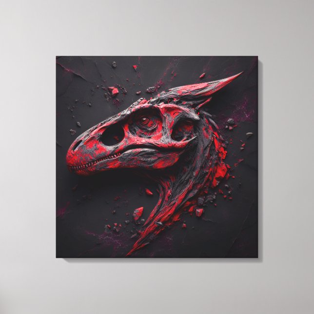 Eons in Crimson Charcoal - The Genius Of The AI Canvas Print (Front)