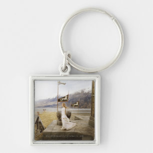 Eowyn on Castle Steps Key Ring