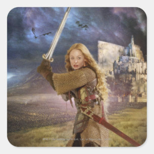 Eowyn Raises Sword Square Sticker