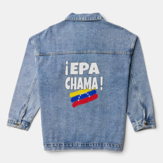 Epa Chama Venezuela Flag Flannel Venezuela  Denim Jacket