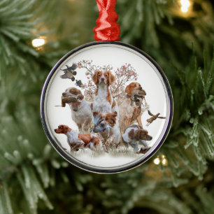 Epagneul Breton, Brittany Spaniel      Metal Tree Decoration
