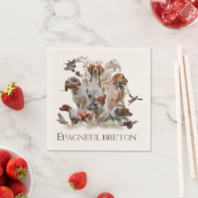Epagneul Breton, Brittany Spaniel     Napkin (Insitu)