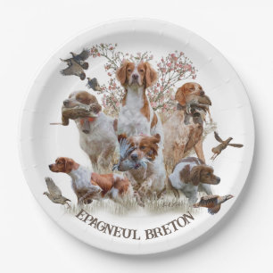 Epagneul Breton, Brittany Spaniel Paper Plate
