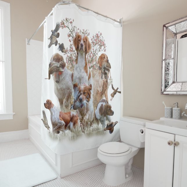Epagneul Breton, Brittany Spaniel      Shower Curtain (In Situ)