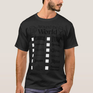 Epcot Drink Around the World (Black Text, Canada F T-Shirt
