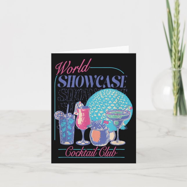 Epcot Drinking World Showcase Tail Club Drinking T Card (Front)