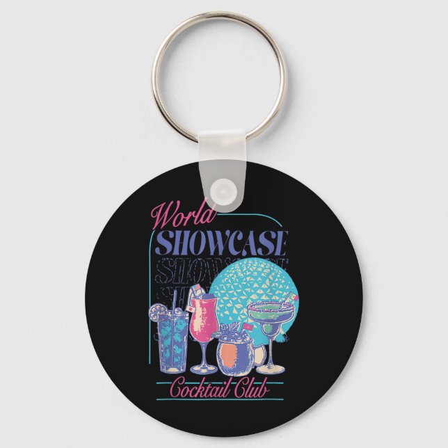 Epcot Drinking World Showcase Tail Club Drinking T Key Ring (Front)