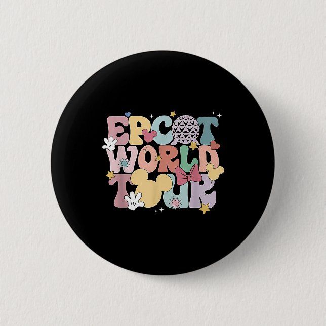 Epcot World Tour  6 Cm Round Badge (Front)