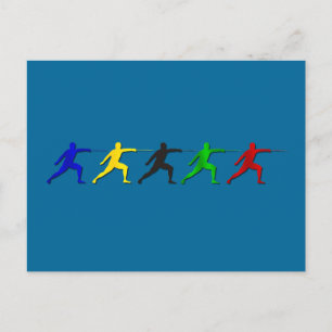 Epee Fencers Fencing Mens Athlete Womens Sports Postcard