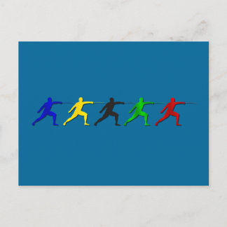 Epee Fencers Fencing Mens Athlete Womens Sports Postcard