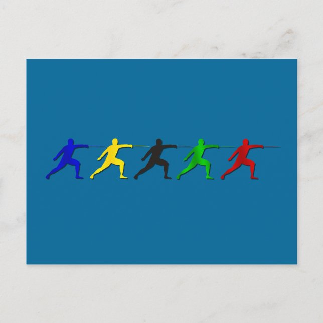Epee Fencers Fencing Mens Athlete Womens Sports Postcard (Front)