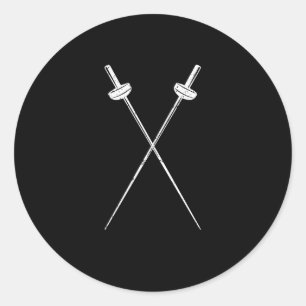 Epee fencing sword fighter sport fencer duel classic round sticker