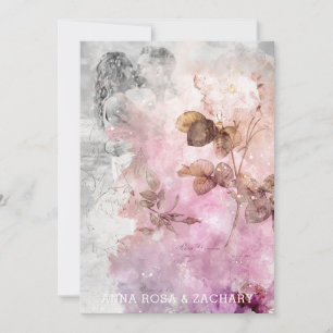 *~* Ephemera AR26 RSVP PHOTO QR Vintage Wedding Invitation