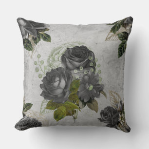 Ephemera Black & Green Cushion