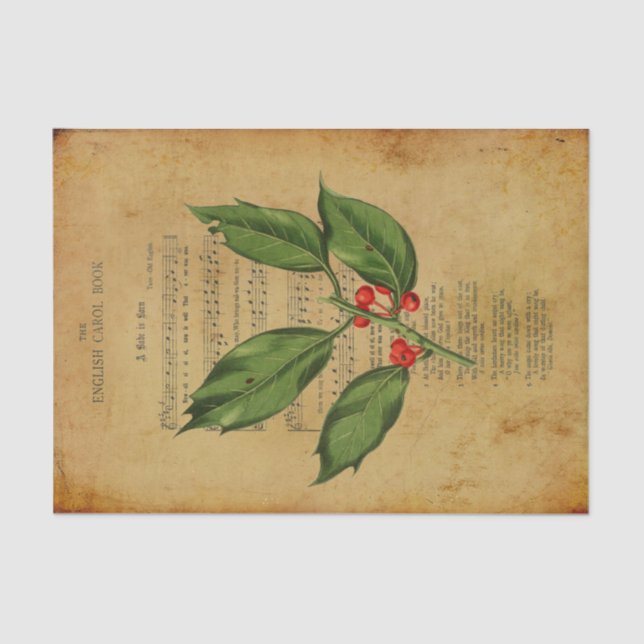 Ephemera Christian Song A Babe is Born Decoupage Tissue Paper (Front)