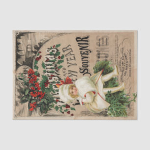 Ephemera Christmas New Year Souvenir Decoupage Tissue Paper