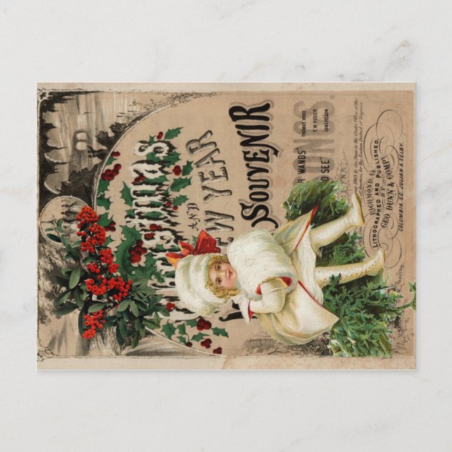 Ephemera Christmas New Year Souvenir Holiday Postcard (Front)