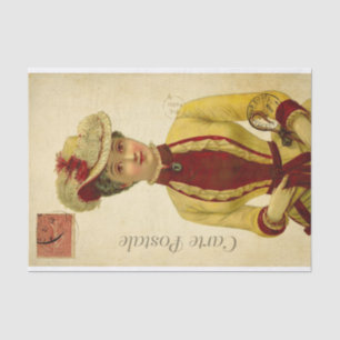 Ephemera French Fashionable Woman Decoupage Tissue Paper