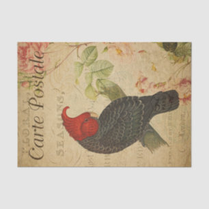 Ephemera French Postcard Ganga Cockatoo Decoupage Tissue Paper