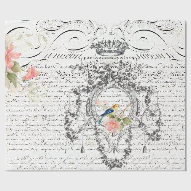 Ephemera Script Wrapping Paper (Flat)