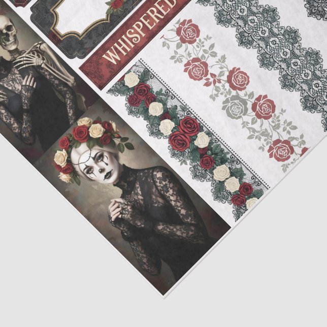 Ephemera Sheet Gothic Rose Queen (Detail)