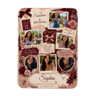 Ephemera Teen Girl 6 Photo Collage Birthday Magnet