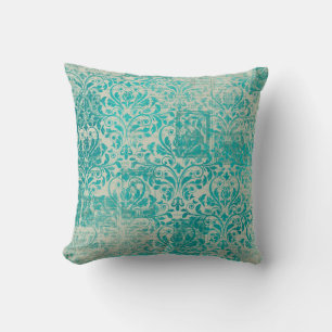 Ephemera Turquoise Paper Series Design 19 Cushion