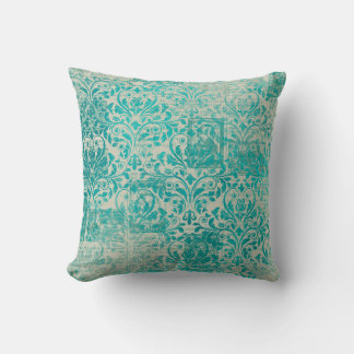 Ephemera Turquoise Paper Series Design 19 Cushion