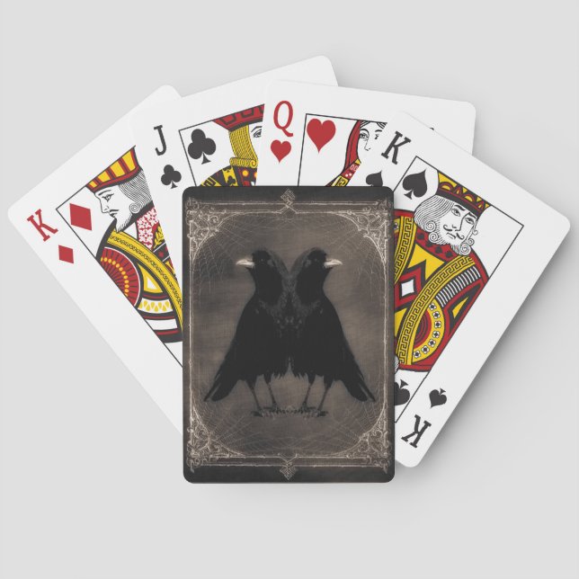 Ephemera Twin Crows Classic Playing Cards (Back)