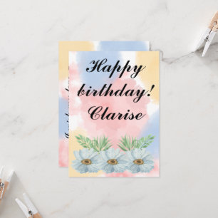 Ephemera vibrant colour pink art card