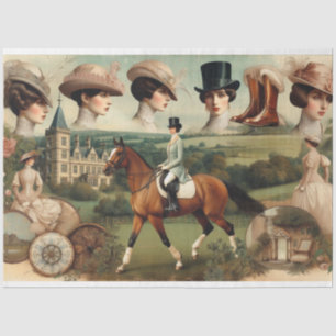 Ephemera Victorian Equestrian Decoupage Tissue Paper