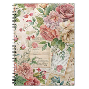 Ephemera Vintage Inspired Pretty Pink Florals Notebook