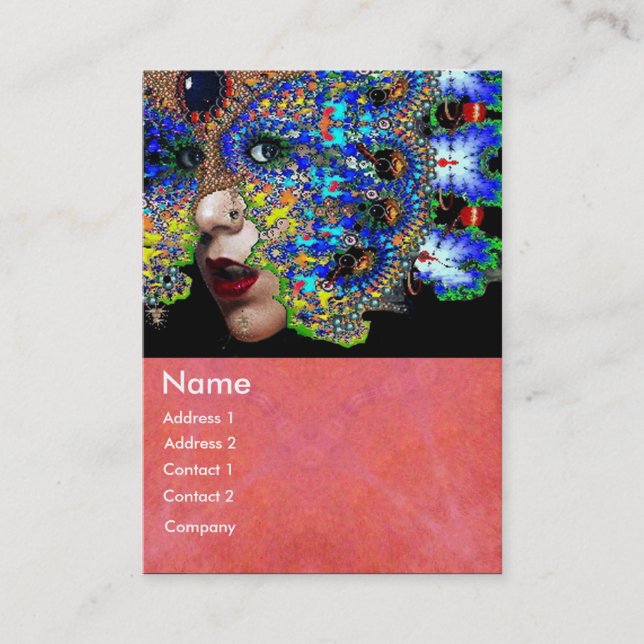 EPHEMERAL,antique pink red Business Card (Front)
