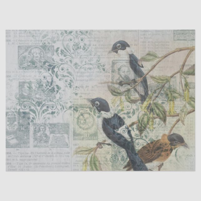 Ephemeral Birds Series Design Fourteen Tissue Paper (Front)