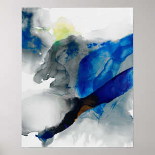 Ephemeral - Blue & Gray Poster