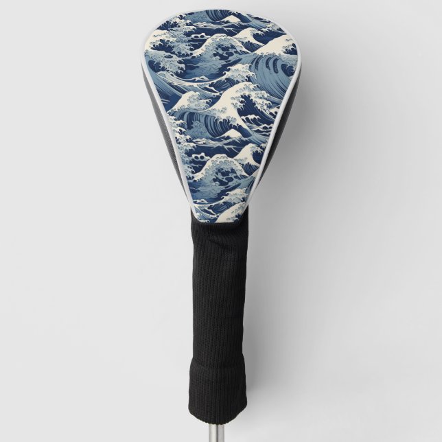 Ephemeral Crests: Hokusai Waves Reimagined Golf Head Cover (Front)