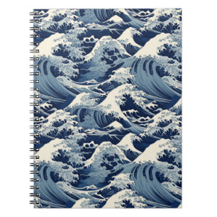 Ephemeral Crests: Hokusai Waves Reimagined Notebook